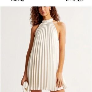 Abercrombie & Fitch Giselle Pleated Trapeze Mini Dress